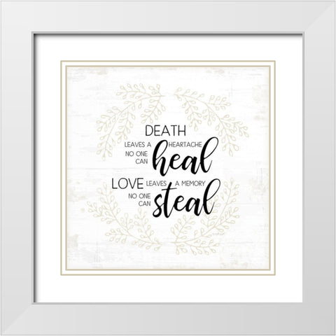 Love Leaves a Memory White Modern Wood Framed Art Print with Double Matting by Pugh, Jennifer