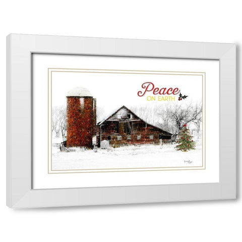 Peace on Earth Barn White Modern Wood Framed Art Print with Double Matting by Pugh, Jennifer