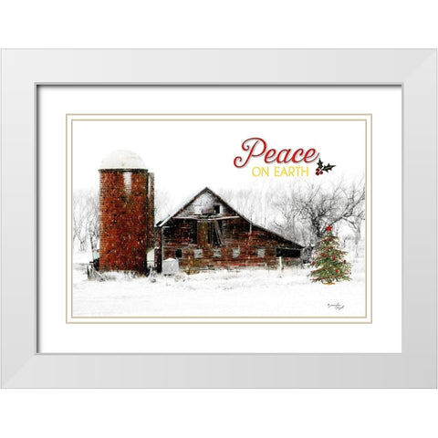 Peace on Earth Barn White Modern Wood Framed Art Print with Double Matting by Pugh, Jennifer