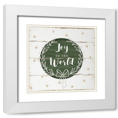 Joy to the World White Modern Wood Framed Art Print with Double Matting by Pugh, Jennifer