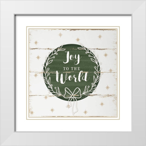 Joy to the World White Modern Wood Framed Art Print with Double Matting by Pugh, Jennifer