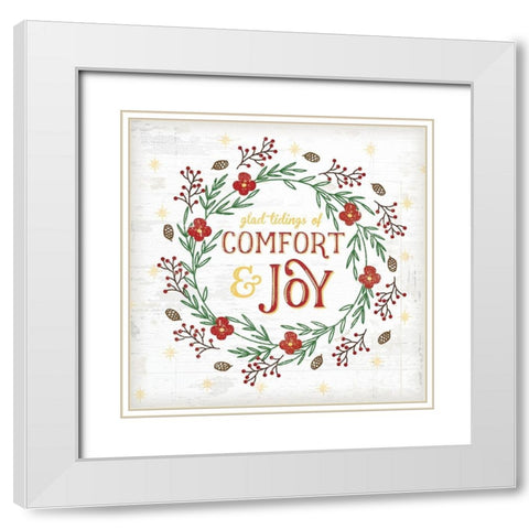 Tidings of Comfort White Modern Wood Framed Art Print with Double Matting by Pugh, Jennifer