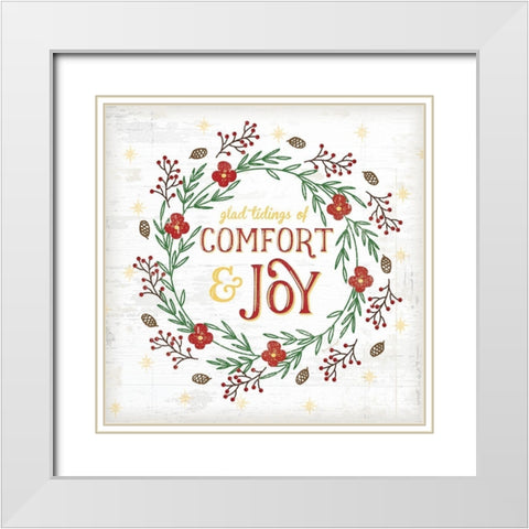 Tidings of Comfort White Modern Wood Framed Art Print with Double Matting by Pugh, Jennifer