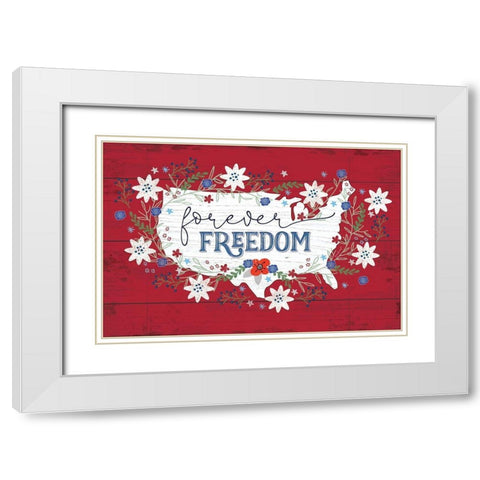 Forever Freedom White Modern Wood Framed Art Print with Double Matting by Pugh, Jennifer