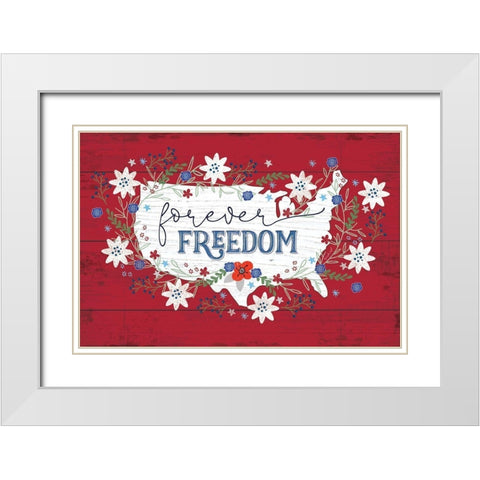 Forever Freedom White Modern Wood Framed Art Print with Double Matting by Pugh, Jennifer