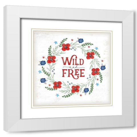Wild and Free White Modern Wood Framed Art Print with Double Matting by Pugh, Jennifer