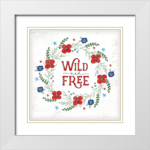 Wild and Free White Modern Wood Framed Art Print with Double Matting by Pugh, Jennifer