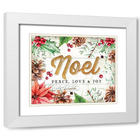 Noel White Modern Wood Framed Art Print with Double Matting by Pugh, Jennifer