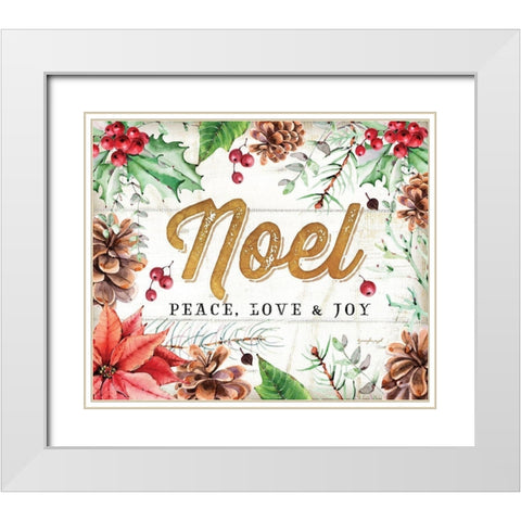 Noel White Modern Wood Framed Art Print with Double Matting by Pugh, Jennifer