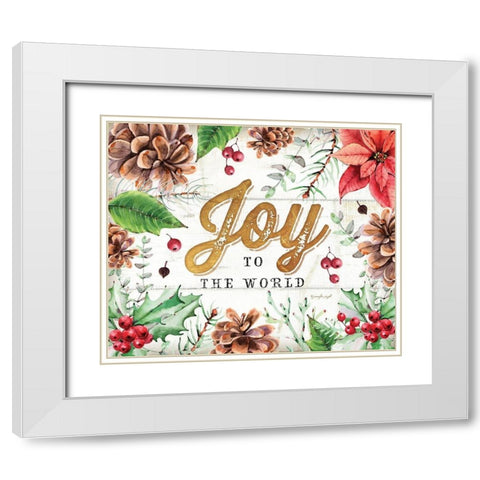 Joy White Modern Wood Framed Art Print with Double Matting by Pugh, Jennifer