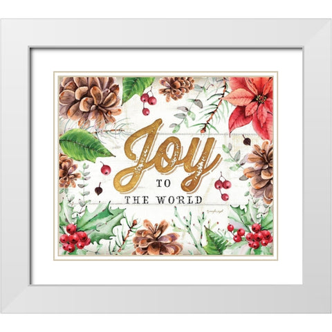 Joy White Modern Wood Framed Art Print with Double Matting by Pugh, Jennifer