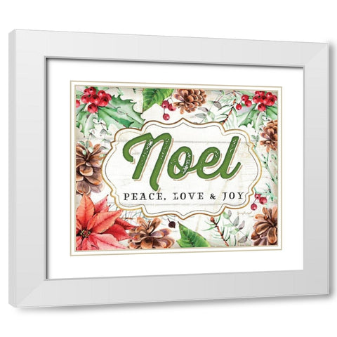 Noel White Modern Wood Framed Art Print with Double Matting by Pugh, Jennifer