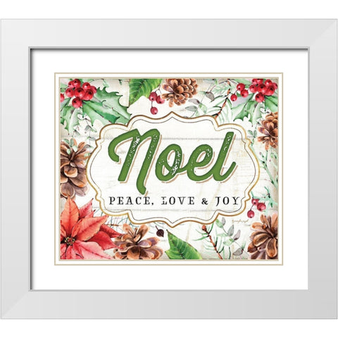 Noel White Modern Wood Framed Art Print with Double Matting by Pugh, Jennifer