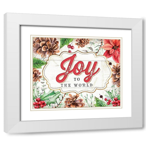 Joy White Modern Wood Framed Art Print with Double Matting by Pugh, Jennifer