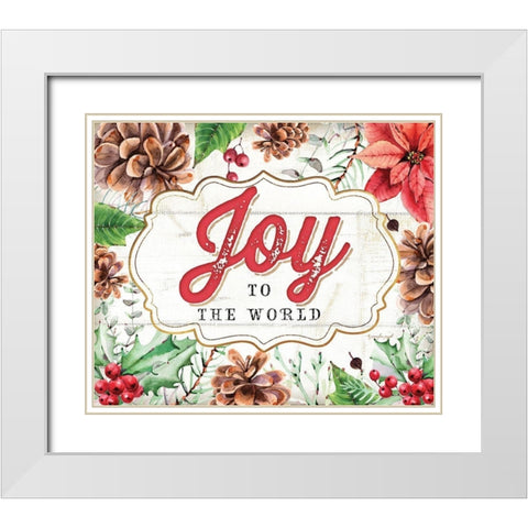 Joy White Modern Wood Framed Art Print with Double Matting by Pugh, Jennifer