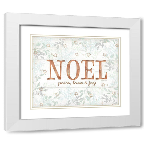 Noel White Modern Wood Framed Art Print with Double Matting by Pugh, Jennifer