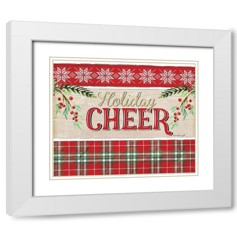 Holiday Cheer White Modern Wood Framed Art Print with Double Matting by Pugh, Jennifer