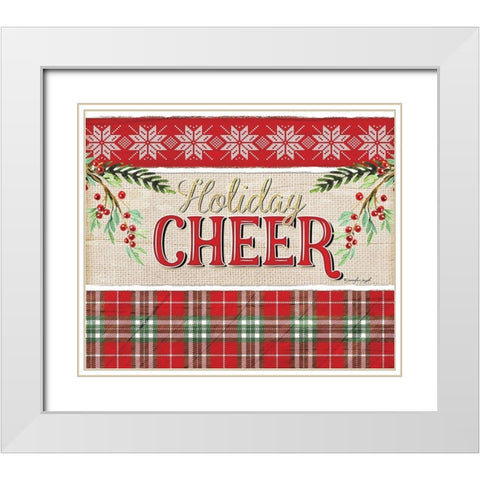 Holiday Cheer White Modern Wood Framed Art Print with Double Matting by Pugh, Jennifer