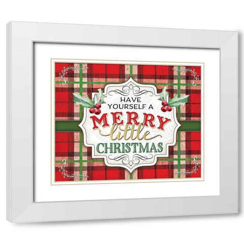 Have Yourself a Merry White Modern Wood Framed Art Print with Double Matting by Pugh, Jennifer