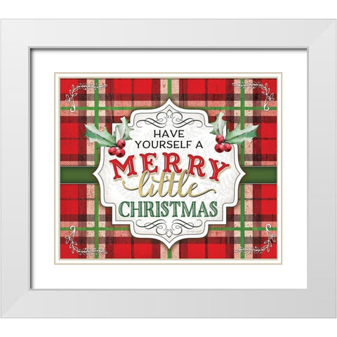 Have Yourself a Merry White Modern Wood Framed Art Print with Double Matting by Pugh, Jennifer