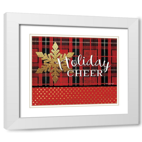 Holiday Cheer White Modern Wood Framed Art Print with Double Matting by Pugh, Jennifer