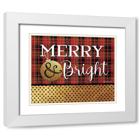 Merry and Bright White Modern Wood Framed Art Print with Double Matting by Pugh, Jennifer