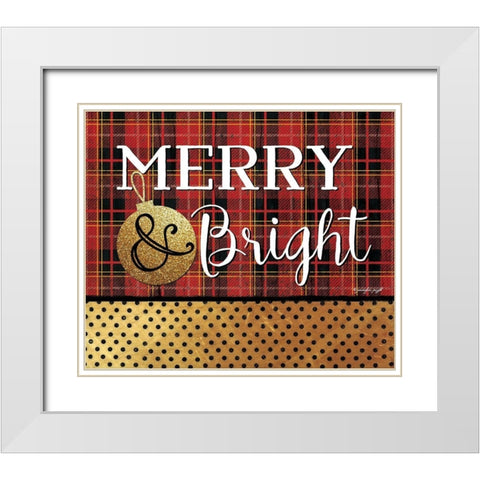 Merry and Bright White Modern Wood Framed Art Print with Double Matting by Pugh, Jennifer