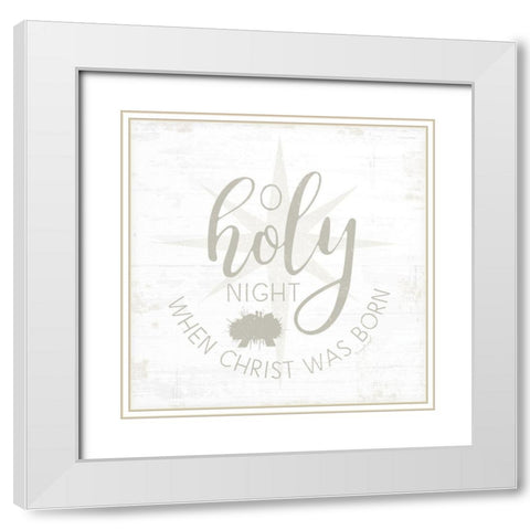 O Holy Night White Modern Wood Framed Art Print with Double Matting by Pugh, Jennifer