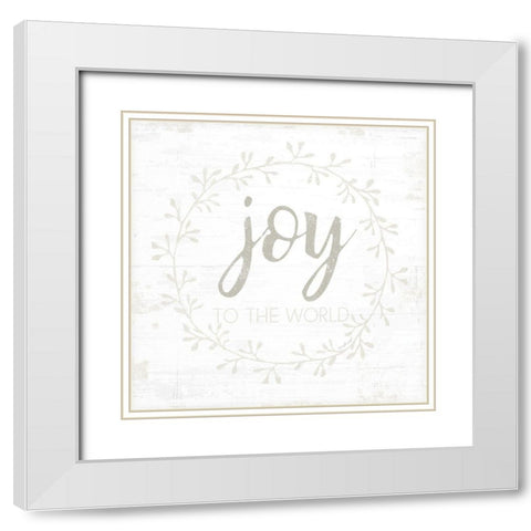 Joy to the World White Modern Wood Framed Art Print with Double Matting by Pugh, Jennifer