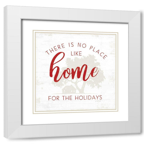 No Place Like Home - Red White Modern Wood Framed Art Print with Double Matting by Pugh, Jennifer