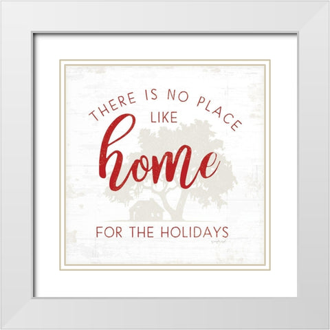No Place Like Home - Red White Modern Wood Framed Art Print with Double Matting by Pugh, Jennifer