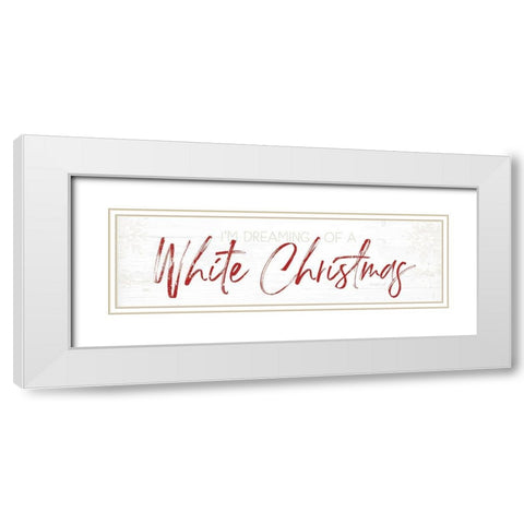 White Christmas - Red White Modern Wood Framed Art Print with Double Matting by Pugh, Jennifer