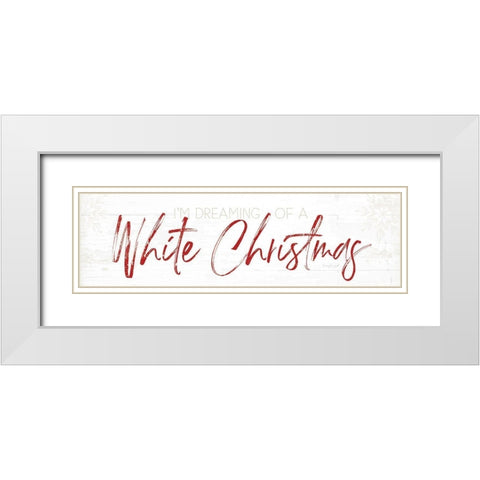 White Christmas - Red White Modern Wood Framed Art Print with Double Matting by Pugh, Jennifer