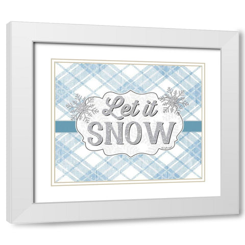 Let It Snow White Modern Wood Framed Art Print with Double Matting by Pugh, Jennifer