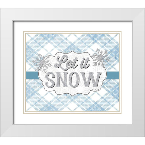 Let It Snow White Modern Wood Framed Art Print with Double Matting by Pugh, Jennifer