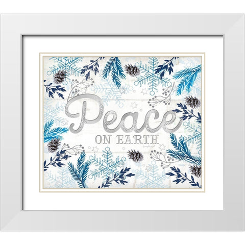 Peace White Modern Wood Framed Art Print with Double Matting by Pugh, Jennifer