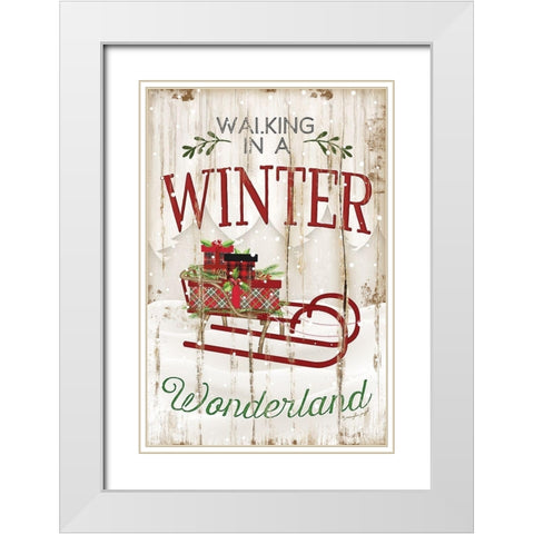 Winter Wonderland White Modern Wood Framed Art Print with Double Matting by Pugh, Jennifer