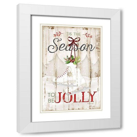 Tis the Season White Modern Wood Framed Art Print with Double Matting by Pugh, Jennifer