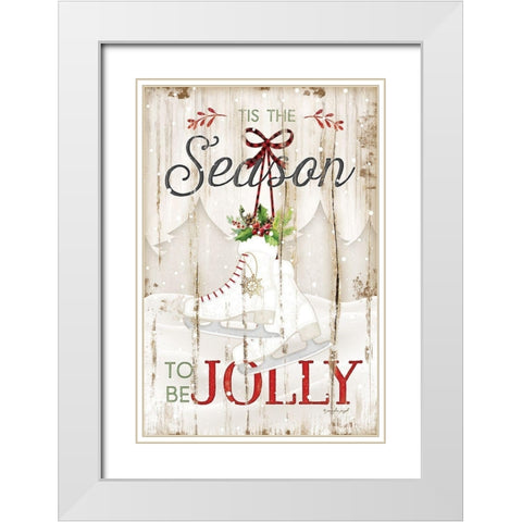 Tis the Season White Modern Wood Framed Art Print with Double Matting by Pugh, Jennifer