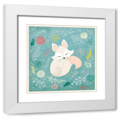 Woodland Fox White Modern Wood Framed Art Print with Double Matting by Pugh, Jennifer