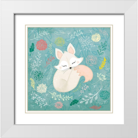 Woodland Fox White Modern Wood Framed Art Print with Double Matting by Pugh, Jennifer