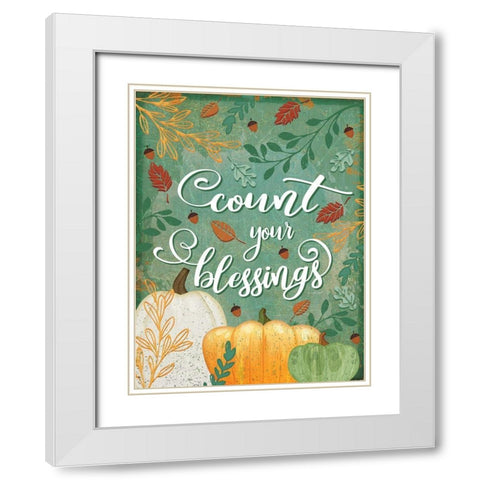 Count Your Blessings White Modern Wood Framed Art Print with Double Matting by Pugh, Jennifer