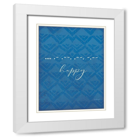 Happy White Modern Wood Framed Art Print with Double Matting by Pugh, Jennifer