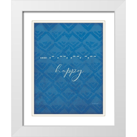 Happy White Modern Wood Framed Art Print with Double Matting by Pugh, Jennifer