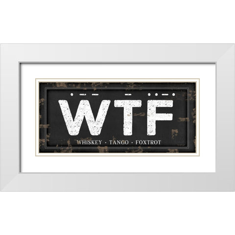 WTF White Modern Wood Framed Art Print with Double Matting by Pugh, Jennifer