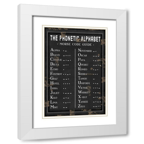 Morse Code Guide White Modern Wood Framed Art Print with Double Matting by Pugh, Jennifer