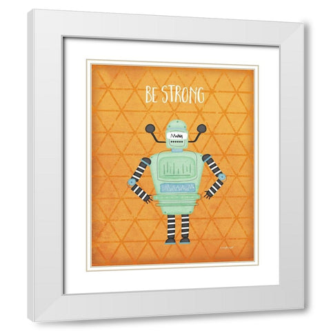 Strong Bot White Modern Wood Framed Art Print with Double Matting by Pugh, Jennifer