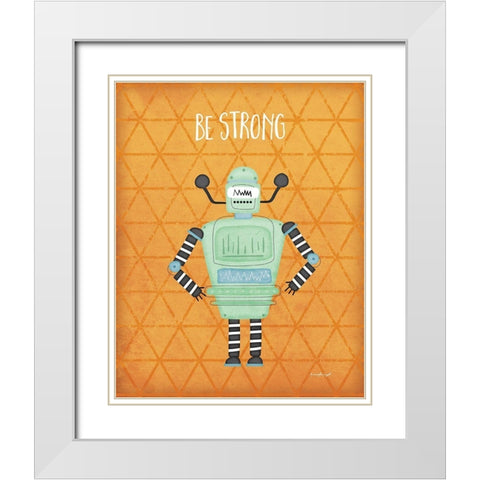 Strong Bot White Modern Wood Framed Art Print with Double Matting by Pugh, Jennifer