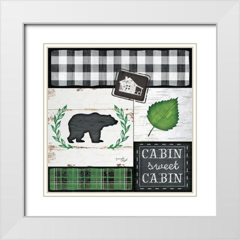 Cabin Sweet Cabin White Modern Wood Framed Art Print with Double Matting by Pugh, Jennifer