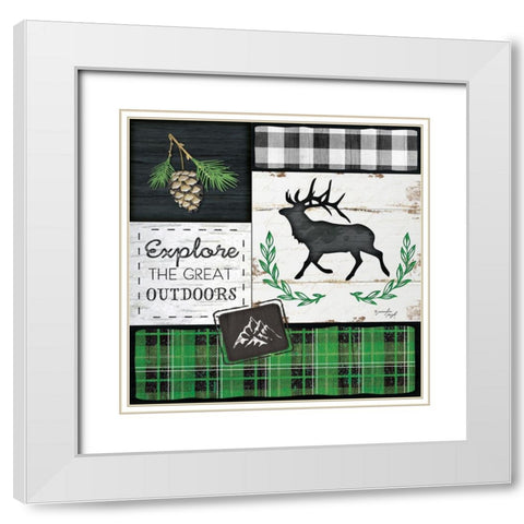 Explore the Great Outdoors White Modern Wood Framed Art Print with Double Matting by Pugh, Jennifer